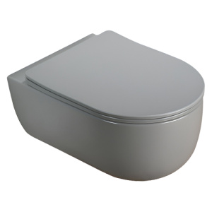 Унитаз подвесной AVS Диапазон безободковый, цементно-серый матовый