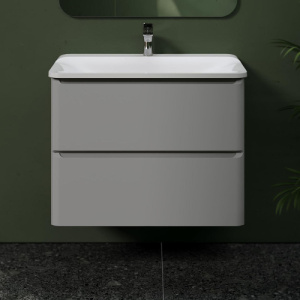 Тумба с раковиной RAVAL Welto 80 2 ящика, светло-серая