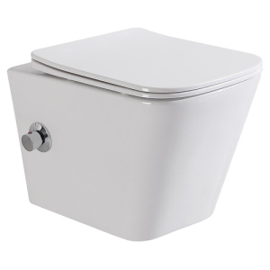 Унитаз подвесной BelBagno Due BB3103CHR-BS/SC безободковый с биде