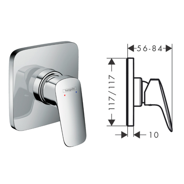 Смеситель для душа Hansgrohe Logis 71604000+13620180 хром